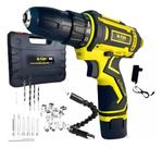 Parafusadeira Furadeira Sem Fio 12v Bateria Portatil Amarelo - B-TEK
