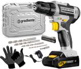 Parafusadeira Furadeira Sem Fio Bateria 3/8 12v Bivolt Para Madeira Metal Gradiente + Luva Parafusadeira Furadeira Sem Fio Bateria 3/8 12v Bivolt Para Madeira Metal Gradiente + Luva