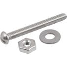 Parafuso Aço Inox Vonder 1/2" Cabeça Redonda Fenda Simples Bsw 5/32" Rosca Grossa - 4 Parafusos 4 Parafuso Aço Inox Vonder 1/2" Cabeça Redonda Fenda Simples Bsw 5/32" Rosca Grossa - 4 Parafusos 4