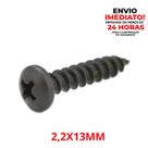 Parafuso chipboard oxidado preto 2,2x13mm pan caixa 500un