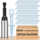 Parafuso de ponto de perfuração autorroscante Eye Lag 100 unidades mais chave