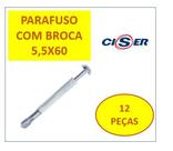 PARAFUSO DRY WALL CAB/PANELA PONTA BROCA BUCHA 5,5X60 12 pçs