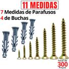 Parafuso e Bucha 5 - 6 - 8 - 10 com Anel 300 Peças Kit Buchas com Parafusos Phillips