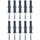 Parafuso Fenda Cabeça Chata Zincado Com Bucha 3,8x40mm 10 Peças Worker