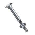 Parafuso Francês 3/8x3 Zincado com Porca Sextavada - Aço Baixo Carbono Parafuso Francês 3/8x3 Zincado com Porca Sextavada - Aço Baixo Carbono