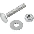Parafuso Francês Zincado, 1/4" x 1.1/2", com Porca e Arruela, Cartela com 4 Conjuntos, Vonder OstenVonder