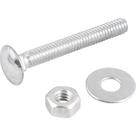 Parafuso Francês Zincado 1/4" X 2" Com Porca E Arruela - Cartela Com 5 Conjuntos - Vonder