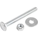 Parafuso Francês Zincado, 3/16" x 2", com Porca e Arruela, Cartela com 4 Conjuntos, Vonder OstenVonder