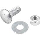 Parafuso Francês Zincado, 3/8" x 1", com Porca e Arruela, Cartela com 2 Conjuntos, Vonder Parafuso Francês Zincado, 3/8" x 1", com Porca e Arruela, Cartela com 2 Conjuntos, Vonder