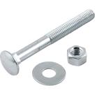 Parafuso Francês Zincado, 3/8" x 3.1/2", com Porca e Arruela, Cartela com 2 Conjuntos, Vonder OstenVonder