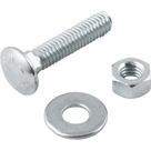 Parafuso Francês Zincado, 5/16" x 1.1/2", com Porca e Arruela, Cartela com 2 Conjuntos, Vonder OstenVonder