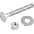 Parafuso Francês Zincado, 5/16" x 2.1/2", com Porca e Arruela, Cartela com 2 Conjuntos, Vonder OstenVonder