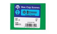 Parafuso Hillman 3/8" de diâmetro x 15 cm Cabeça hexagonal de aço zinco 50 unidades