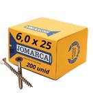 Parafuso Madeira Chipboard Philips Chata JOMARCA 6,0 x 25 com 200 pçs Parafuso Madeira Chipboard Philips Chata JOMARCA 6,0 x 25 com 200 pçs