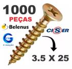 Parafuso para Madeira 3.5x25mm Cabeça Chata Phillips 1000 unidades
