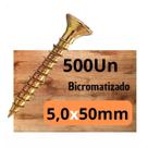 Parafuso Para Madeira 5,0x50mm 500 Peças Cabeça Chata