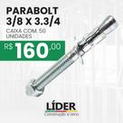 Parafuso Parabolt 3/8 x 3.3/4 - caixa com 50 unidades.