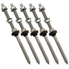 Parafuso Rosca Dupla para Painel Solar M10 X 20cm - Kit 5 Un Parafuso Rosca Dupla para Painel Solar M10 X 20cm - Kit 5 Un