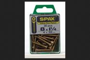 Parafuso SPAX No. 8 x 3,2 cm em aço zinco amarelo, pacote com 30