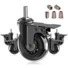 Parafuso UNC Caster Wheel MALLLALA 3/8-16 com fechadura dupla de segurança, pacote com 5
