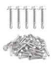 Parafusos autoperfurantes com cabeça de lavadora hexagonal inoxidável 8 x 25 mm (100)