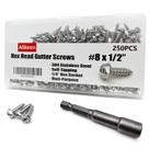 Parafusos autorroscantes Allkeen 304 em aço inoxidável 8 x 12mm
