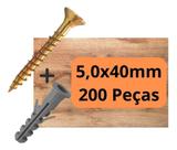 Parafusos Com Buchas Kit C/ 100 Unid. Phs 5,0x40 + Bucha 8mm