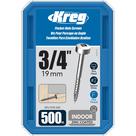 Parafusos de bolso Kreg SPS-F075-500 Zinc 3/4" 6 Fine Thread