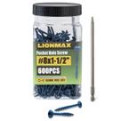 Parafusos de bolso LIONMAX 1,5 cm 600 unidades com broca de acionamento de 150 mm