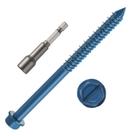 Parafusos de concreto kvohlum Cabeça de lavadora hexagonal azul de 1/4 x 5 polegadas 50 PCS