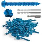Parafusos de concreto RURITKIT 100 unidades 4,76 x 44,45 mm com broca