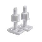 Parafusos de dobradiça para assento de vaso sanitário, plástico universal, 2 peças, branco
