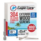 Parafusos de plataforma de aço inoxidável de grau 305 12 x 4 polegadas 100 peças