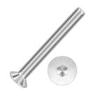 Parafusos de tampa de soquete de cabeça plana Kozelo M5x0.8x45 304 de aço inoxidável 18-8 50 unidades