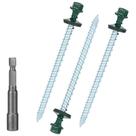 Parafusos de telhado de metal Bobibbi 10 x 7,62 cm verdes 250 unidades