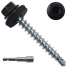 Parafusos de telhado JEGONFRI 10 x 38 mm Black Hex Head 250 unidades