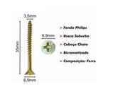 Parafusos Madeira Philips 3,5 X 35 Bicromatizado Jomarca Parafusos Madeira Philips 3,5 X 35 Bicromatizado Jomarca