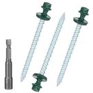 Parafusos metálicos para telhados Bobibbi 10 x 6,35 cm verdes 250 unidades