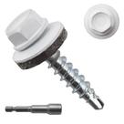 Parafusos para telhados JEGONFRI 10 x 25 mm, cabeça hexagonal branca, 300 unidades Parafusos para telhados JEGONFRI 10 x 25 mm, cabeça hexagonal branca, 300 unidades