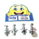Parafusos Rosca Máquina Zincado 1/4"x1" Sextavado c/ Porca e Arruela Kit 4 PÇS - Boly - Ref. 429