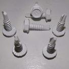 Parafusos Shorpioen 10 x 3/4, lavadora hexagonal, branca, pacote com 100