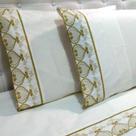 Parde Fronhas 90 X 50 com Barrado Bordado Richilieu 100% Algodão 200 Fios