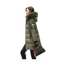 Parka Feminina De Inverno Com Capuz E Gola De Pele, Bolsos Com Zíper, Jaqueta Longa Quente E Grossa