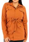 Parka Feminina Inverno Moda Botões Manga Longa Sobretudo