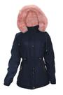 Parka Feminina Sobretudo Casaco Forrado Azul GG Capuz