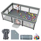 Parque Dobrável Deeteck 188x127 cm com Tapete e Bolinhas