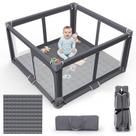 Parque Dobrável Grobeybees 127x127cm Portátil Cinza Escuro