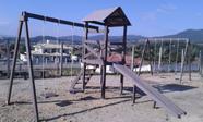 Parque Infantil Marrom Madeira Plástica Maciça Durável para Áreas Externas