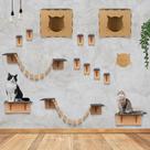 Parquinho para Gato 14 Peças Brinquedo de Gatos Pontes Nichos e Prateleiras Diversão Pet