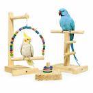 Parquinho Playground Kit Diversão para Calopsita Agapornis Ring neck Periquito Rosela Forpus